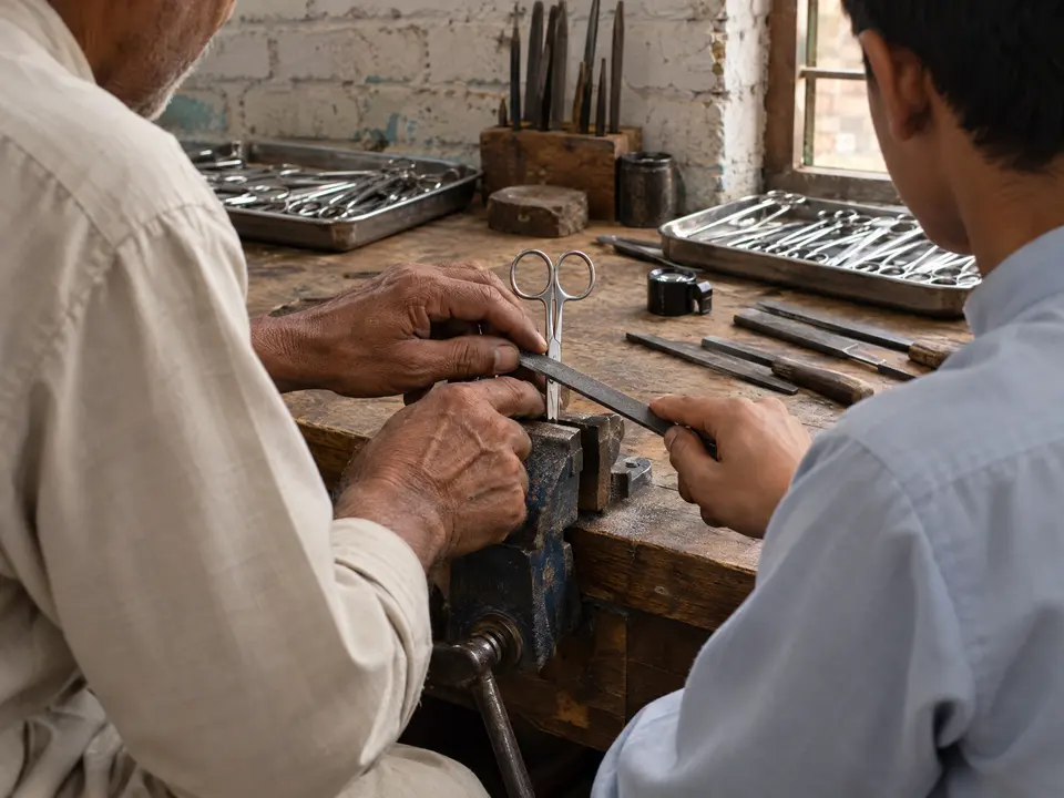 Workforce & Training in a Sialkot surgical instrument workshop